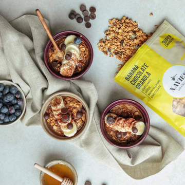 Banana bread baked granola