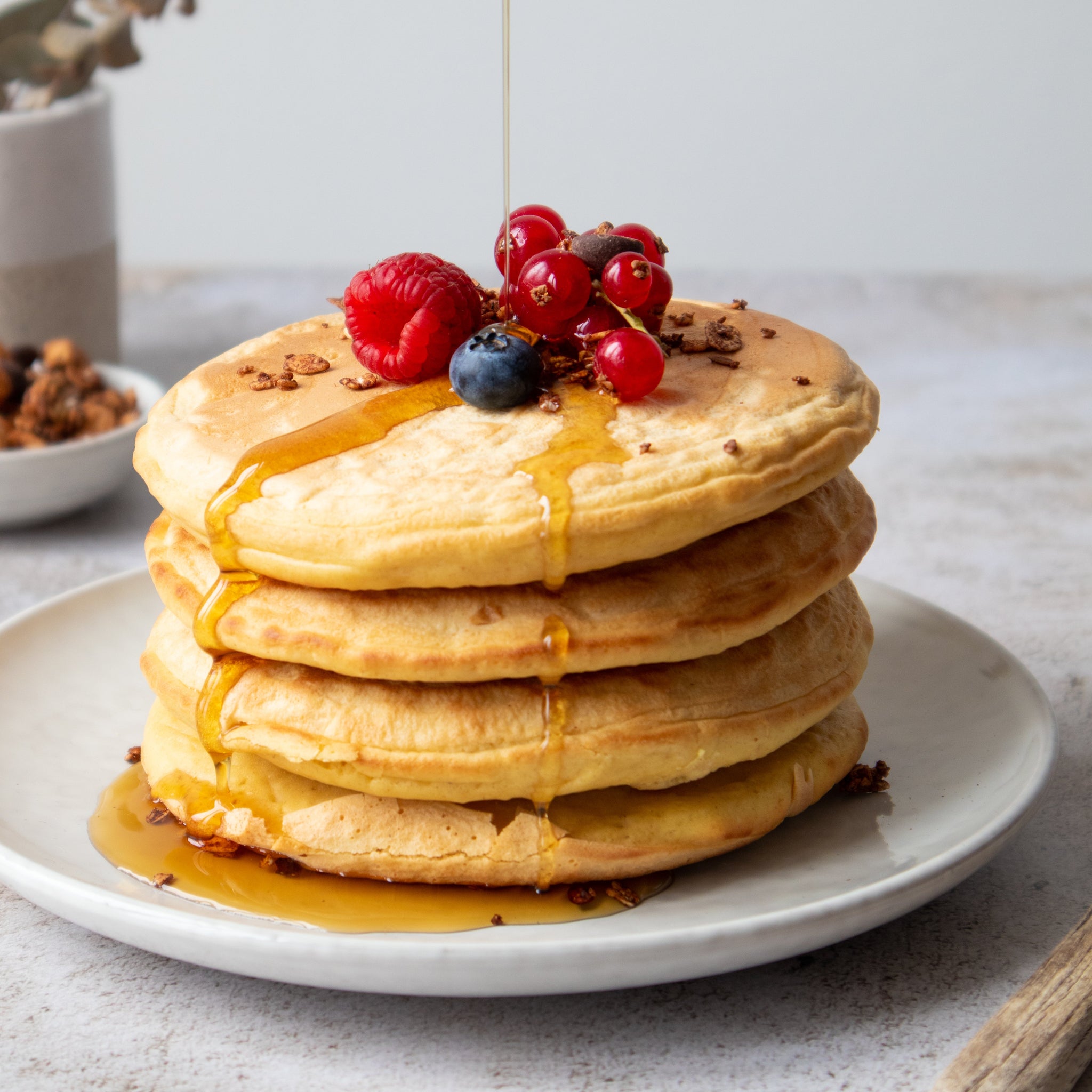 American pancakes met banaan en granola