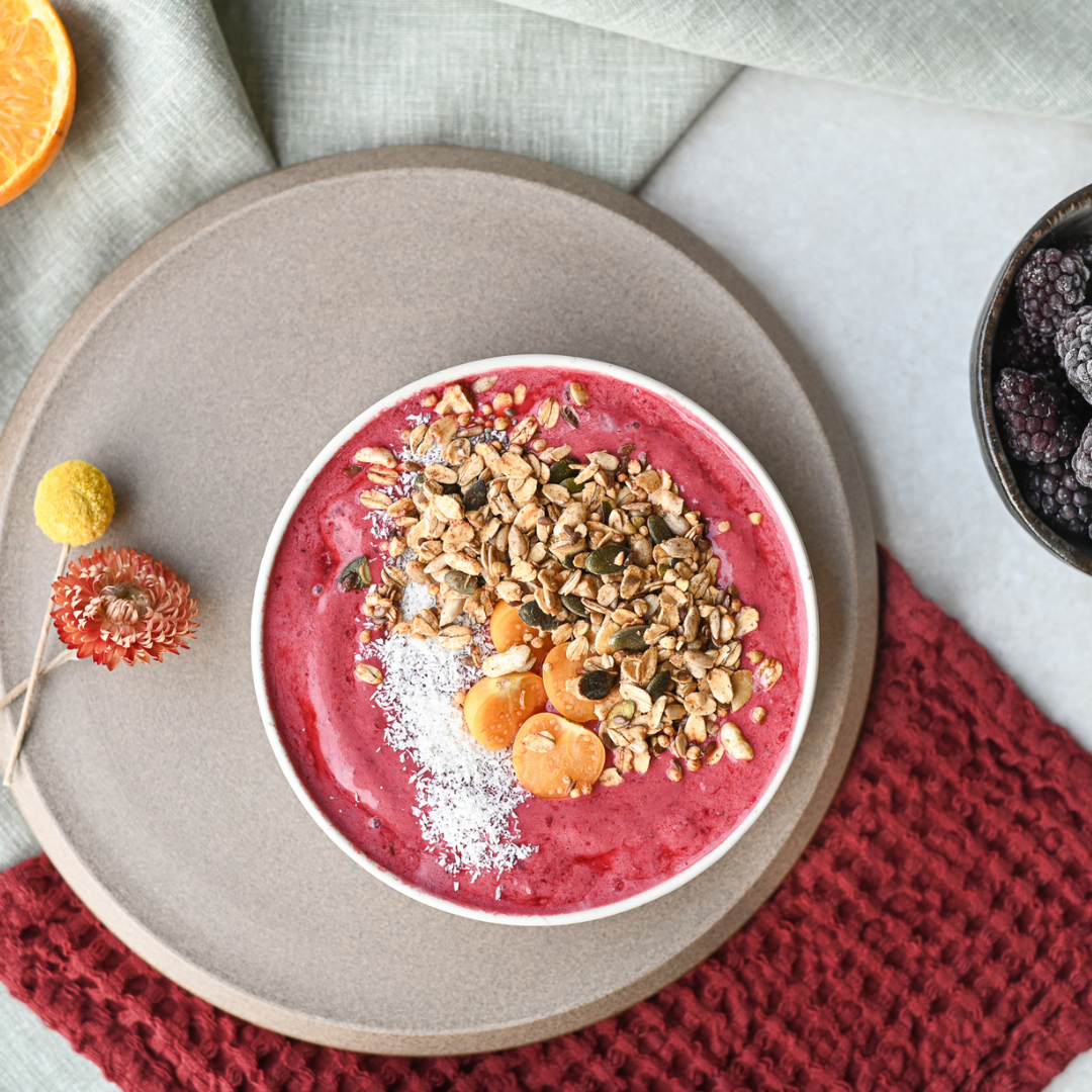Lactosevrije smoothie bowl met granola (FODMAP)