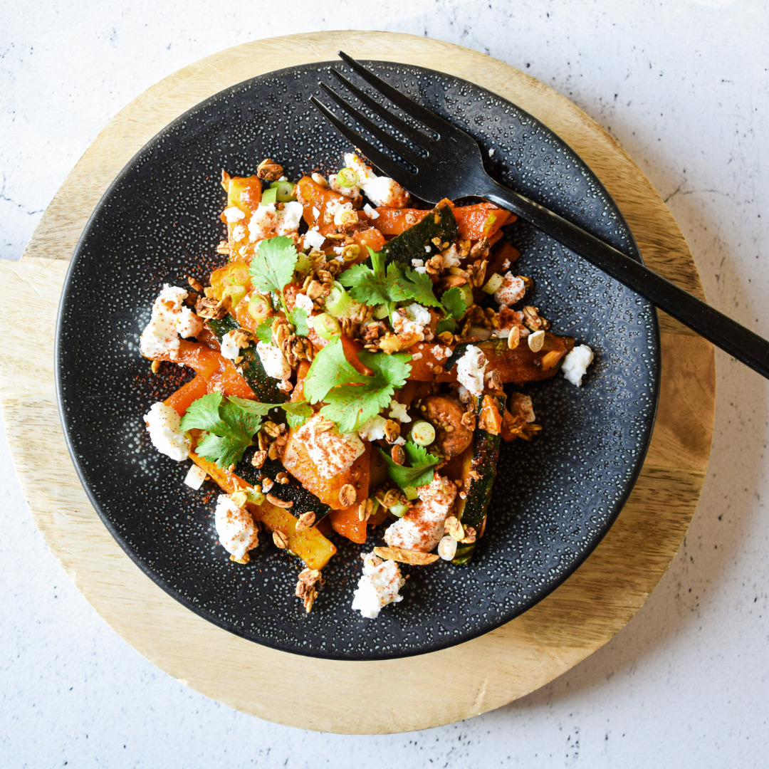 Groentewok à la grècque met granola