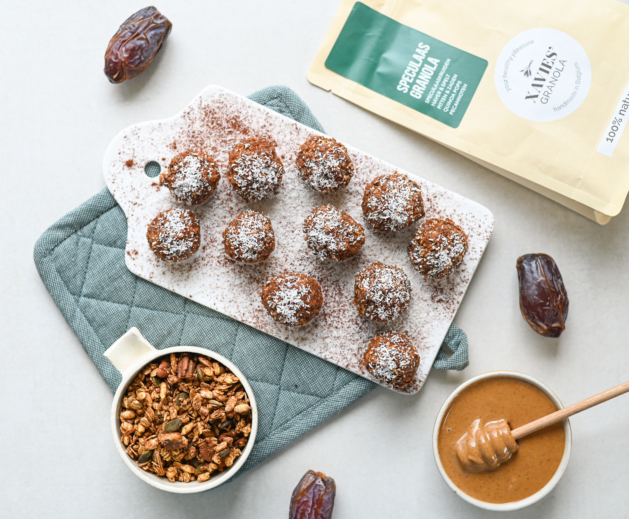 XAVIES' biscoff bliss balls with granola